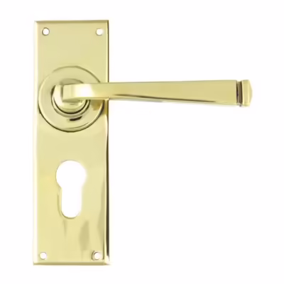 Aged Brass Avon Lever Euro Lock Set