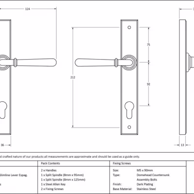 Aged Brass Newbury Slimline Lever Espag. Lock Set - Image 6