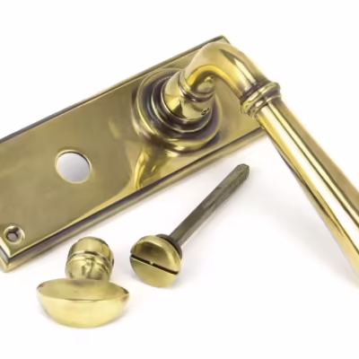 Aged Brass Newbury Lever Bathroom Set - Image 3