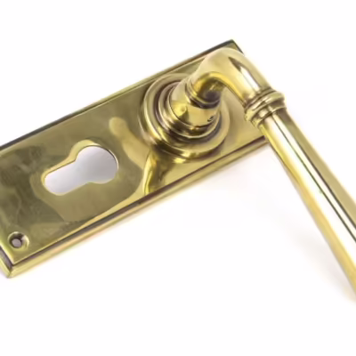 Aged Brass Newbury Lever Euro Lock Set - Image 2