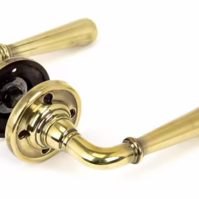 Aged Brass Newbury Lever on Rose Set - Image 3