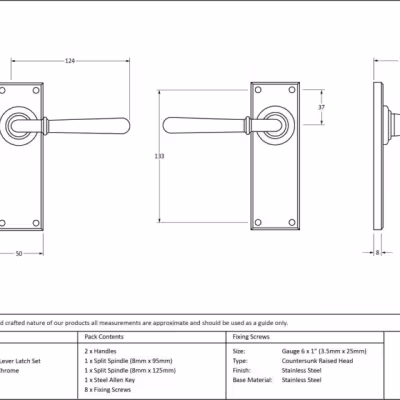 Polished Chrome Newbury Lever Latch Set - Image 4
