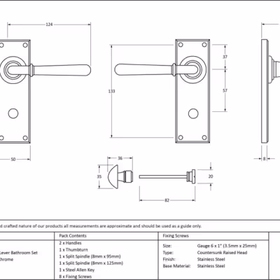 Polished Chrome Newbury Lever Bathroom Set - Image 5