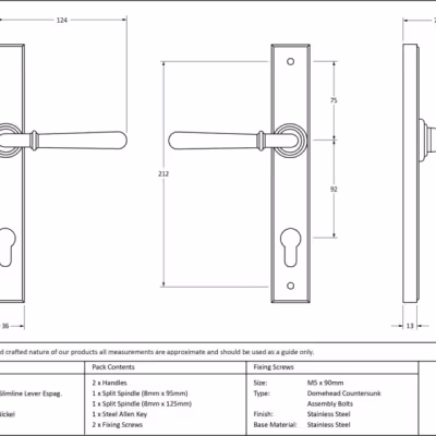 Polished Nickel Newbury Slimline Lever Espag. Lock Set - Image 4