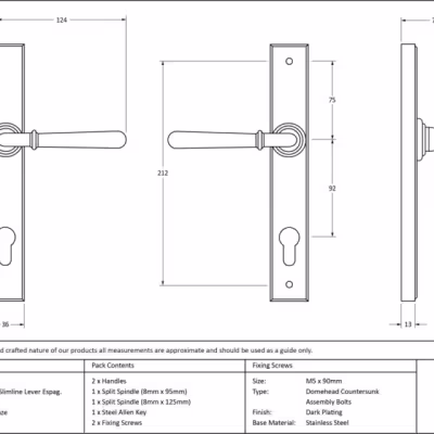 Aged Bronze Newbury Slimline Lever Espag. Lock Set - Image 3
