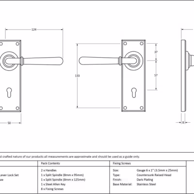 Aged Bronze Newbury Lever Lock Set - Image 3