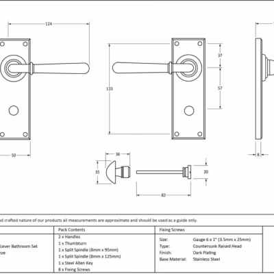 Aged Bronze Newbury Lever Bathroom Set - Image 3