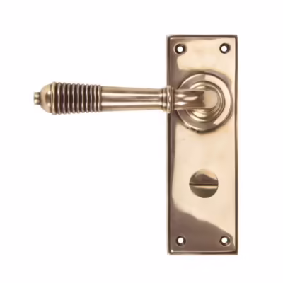 Polished Bronze Reeded Lever Bathroom Set - Image 2
