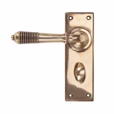 Polished Bronze Reeded Lever Bathroom Set - Image 1
