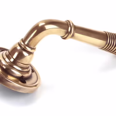 Polished Bronze Reeded Lever on Rose Set - Image 3