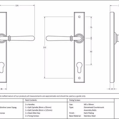Polished Bronze Newbury Slimline Lever Espag. Lock - Image 3