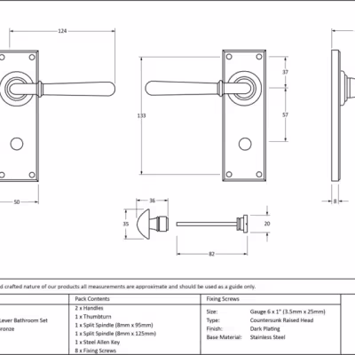 Polished Bronze Newbury Lever Bathroom Set - Image 3