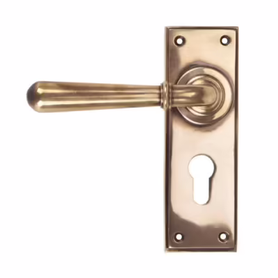 Polished Bronze Newbury Lever Euro Lock Set