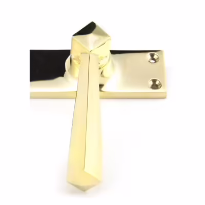 Polished Brass Straight Lever Latch Set - Image 3