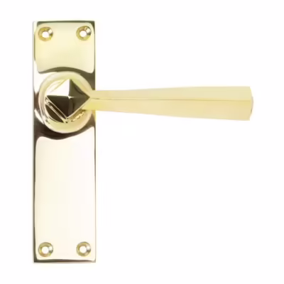 Polished Brass Straight Lever Latch Set