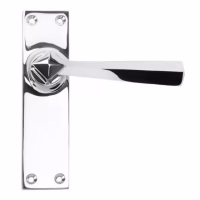 Polished Chrome Straight Lever Latch Set - Image 1