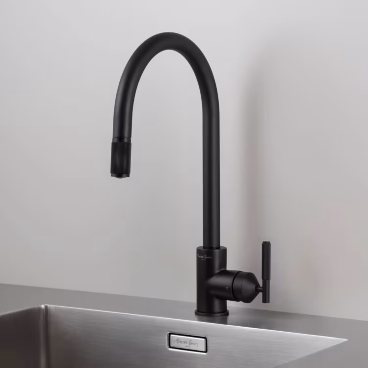 Type a Kitchen Tap / Mixer With Pull Out Spray / Linear / Welders Black