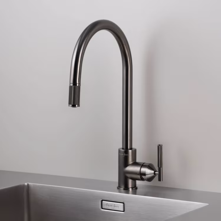 Type a Kitchen Tap /  Mixer With Pull Out Spray / Linear / Gun Metal