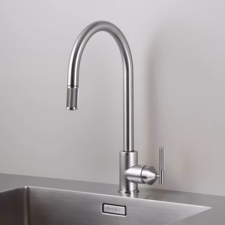 Type a Kitchen Tap /  Mixer With Pull Out Spray / Linear / Steel