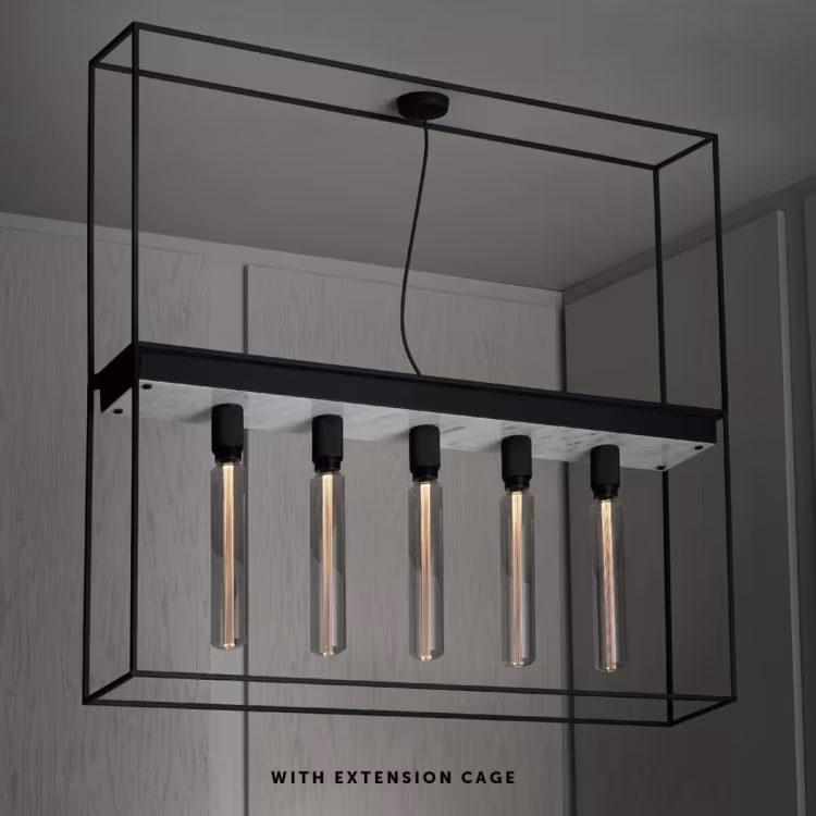 Caged Ceiling 5.0 / White Marble / No Bulb