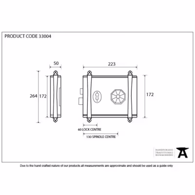 Pewter Oak Box Lock & Octagonal Knob Set - Image 5