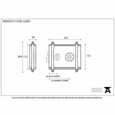 Black Oak Box Lock & Octagonal Knob Set - Image 3