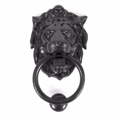 Black Lion Head Door Knocker