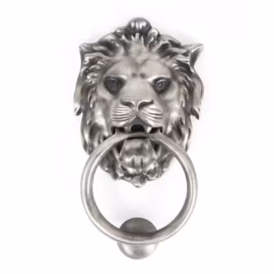 Antique Pewter Lion Head Door Knocker