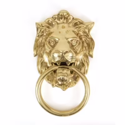 Polished Brass Lion Head Door Knocker
