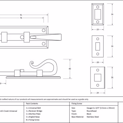 Black 4" Shepherd's Crook Universal Bolt - Image 3
