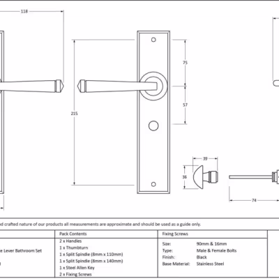Black Large Avon Lever Bathroom Set - Image 7