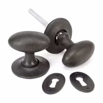 Beeswax Oval Mortice/Rim Knob Set