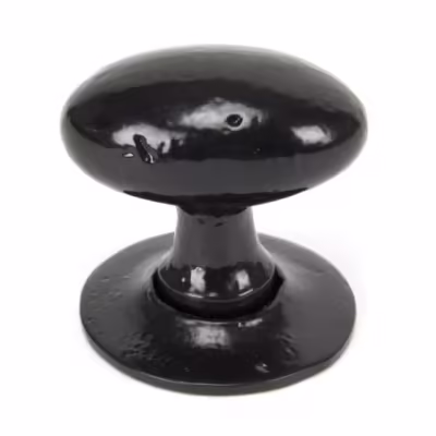 Black Oval Mortice/Rim Knob Set - Image 3