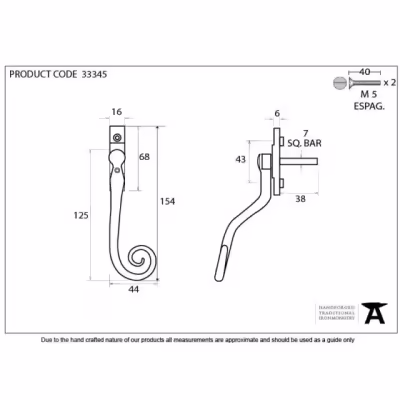 Pewter Large 16mm Monkeytail Espag - RH - Image 3