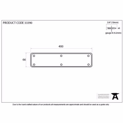 Pewter 400mm Plain Fingerplate - Image 3