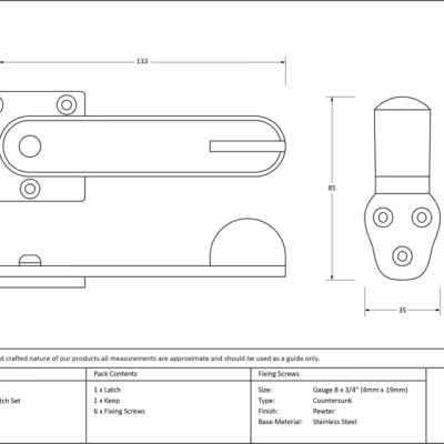 Pewter Privacy Latch Set - Image 3