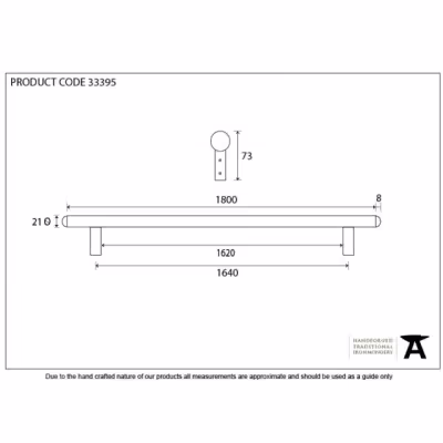 Pewter 1800mm Pull Handle - Image 4