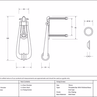Polished Brass Loop Door Knocker - Image 3