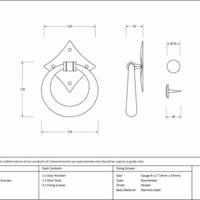 Pewter Ring Door Knocker - Image 3