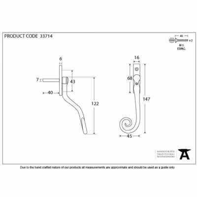 Pewter 16mm Monkeytail Espag - LH - Image 3