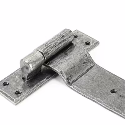 Pewter 35" Hook & Band Hinge - Cranked (pair) - Image 3