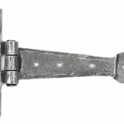 Pewter 6" Penny End T Hinge (pair)