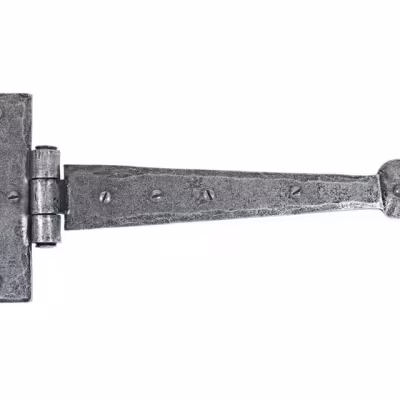 Pewter 9" Penny End T Hinge (pair)