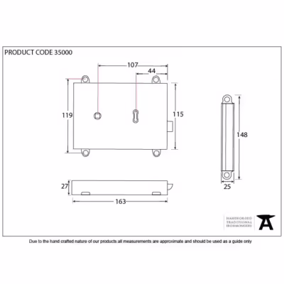 Polished Brass Rim Lock & Cover - Image 3