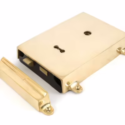 Polished Brass Rim Lock & Cover