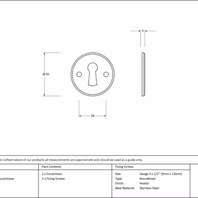 Pewter Regency Escutcheon - Image 2