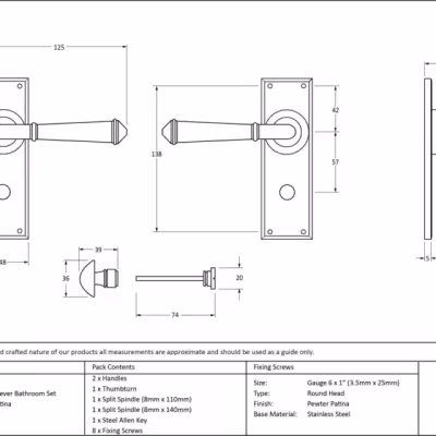 Pewter Regency Lever Bathroom Set - Image 4