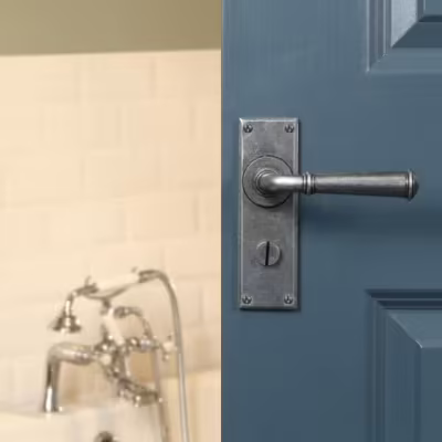 Pewter Regency Lever Bathroom Set - Image 6