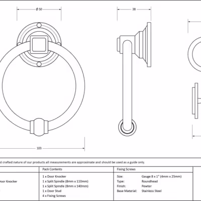 Pewter Regency Door Knocker - Image 3