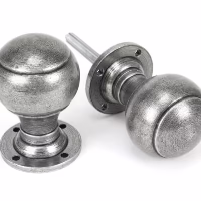 Pewter Regency Mortice/Rim Knob Set